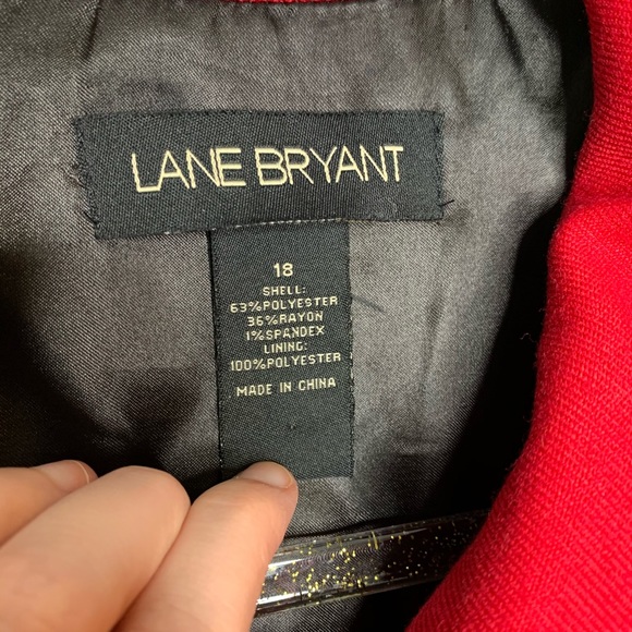 Lane Bryant Red 3/4 Sleeve Jacket - Picture 3 of 8
